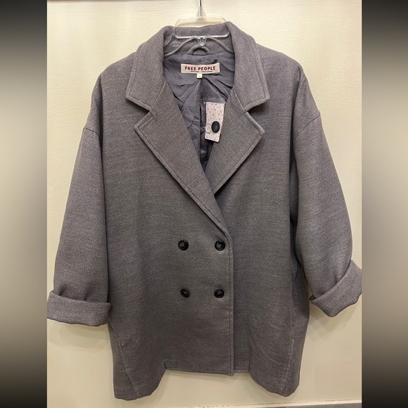 Free People oversized coat grey size L - Picture 4 of 16